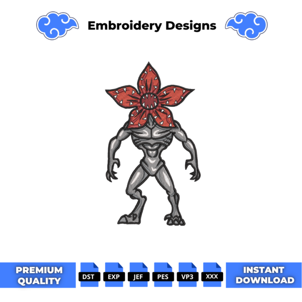 The Demogorgon Stranger Things Embroidery Design