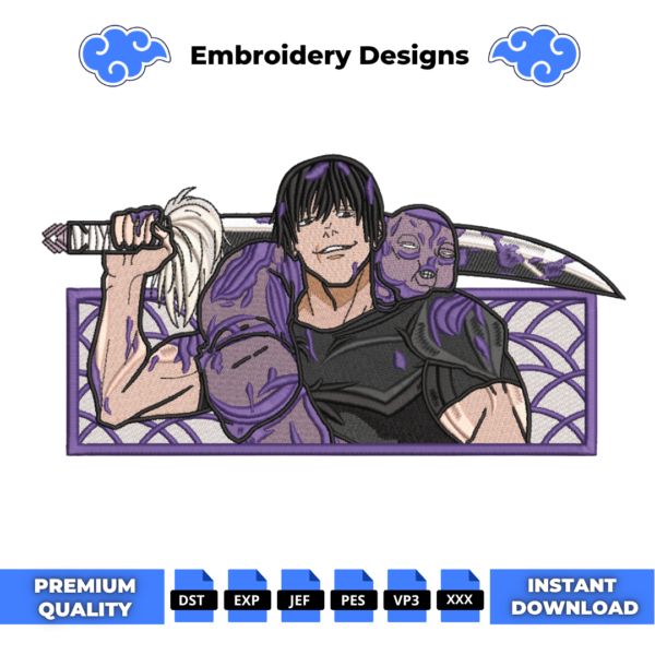 Toji Fushiguro Boxed Embroidery Design