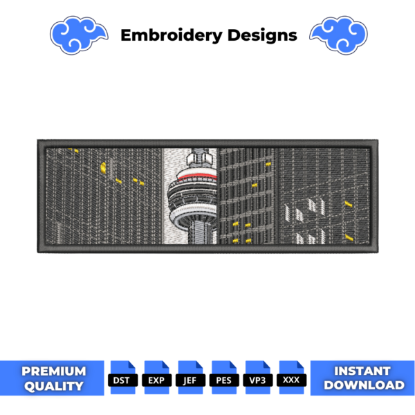 Toronto Tower Embroidery Design