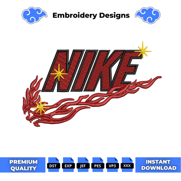 Tribal Swoosh Embroidery Design