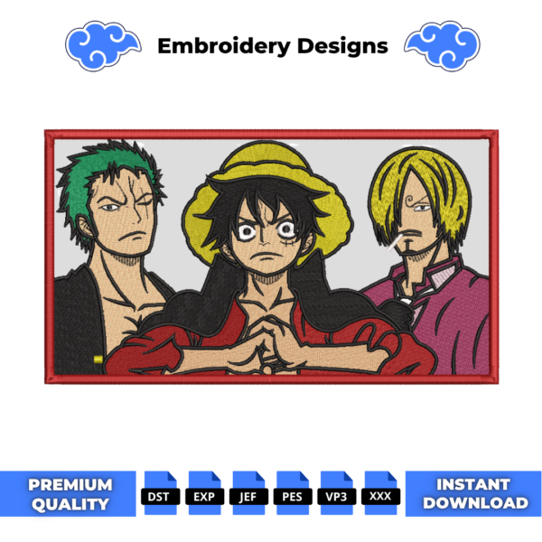 Trio One Piece Boxed Embroidery Design