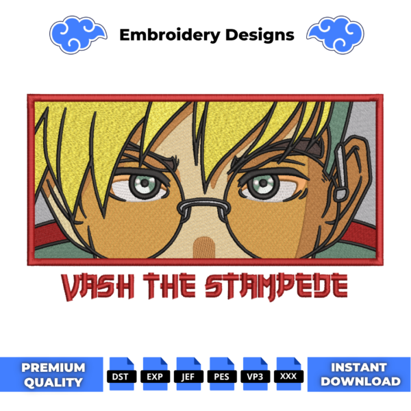 Vash the Stampede Eyes Embroidery Design