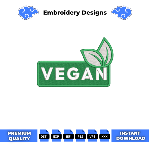 Vegan Embroidery Design