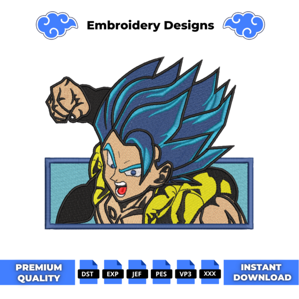 Vegeta Blue Boxed Embroidery Design