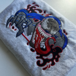Venom Boxed Embroidery Design stitched by a customer