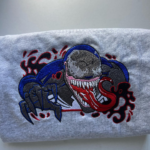 Venom Boxed Embroidery Design stitched by a customer