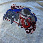 Venom Boxed Embroidery Design stitched by a customer