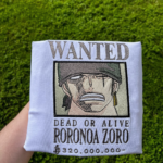 Wanted Zoro Embroidery Design stitched by a customer