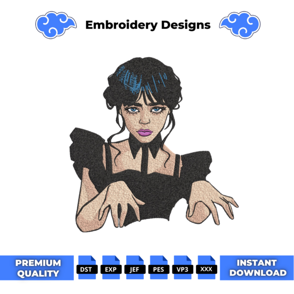 Wednesday Addams Embroidery Design