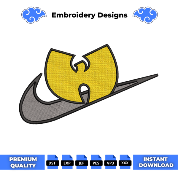 Wu Tang Clan Swoosh Embroidery Design