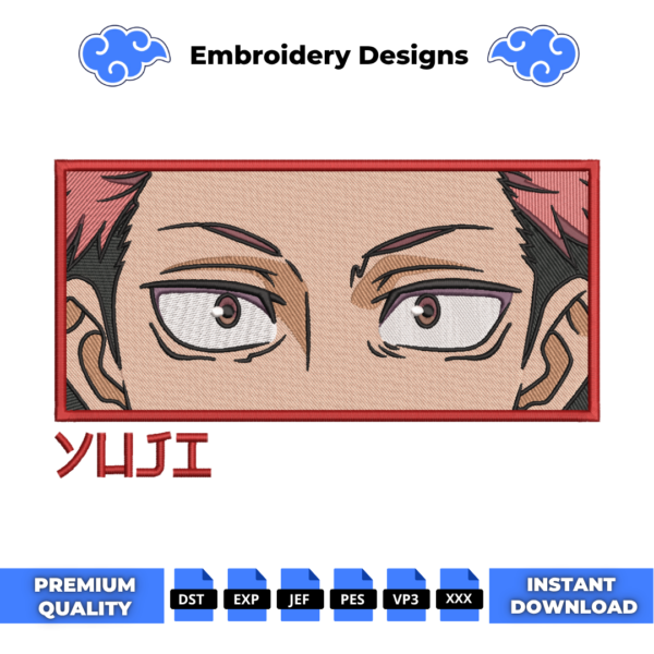 Yuji Itadori Eyes Embroidery Design