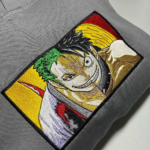 Zoro and Luffy Boxed Embroidery Design stitched by a customer