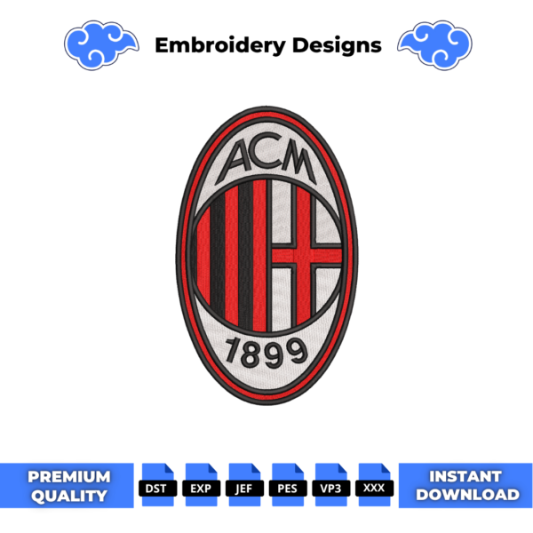 AC Milan Logo Embroidery Design