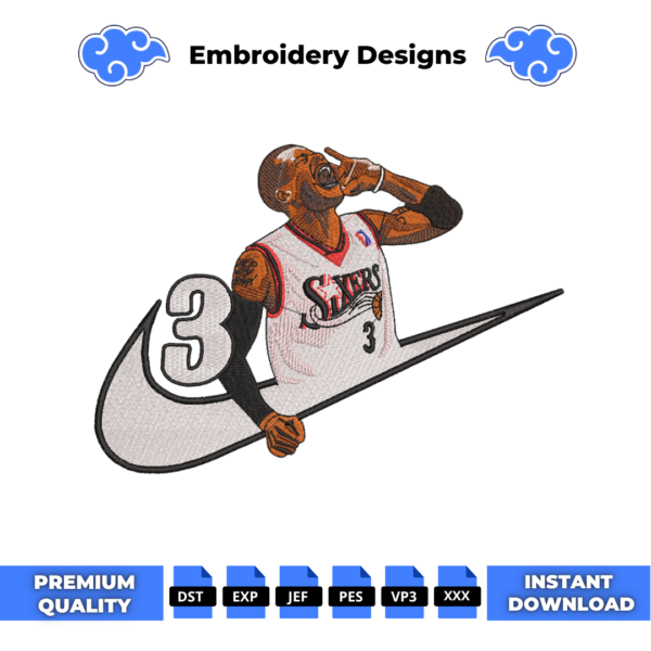 Allen Iverson Embroidery Design