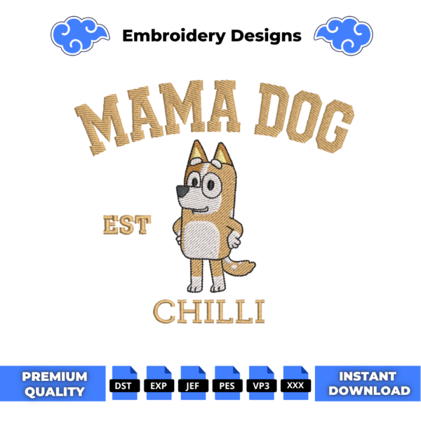 College Chilli Embroidery Design