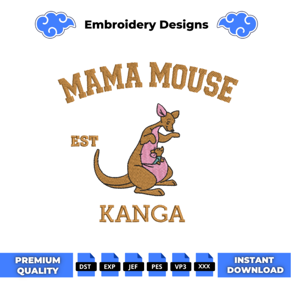 College Kanga Embroidery Design