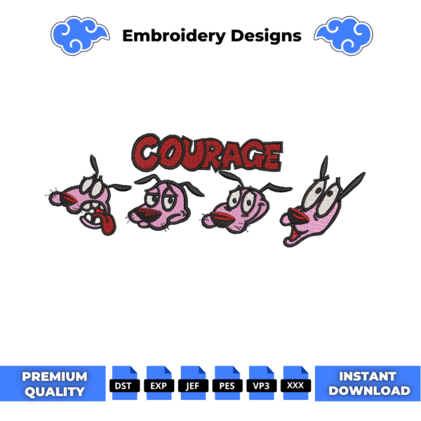 Courage Embroidery Design