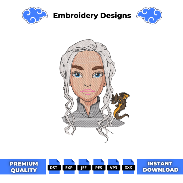 Daenerys Game of Thrones Embroidery Design