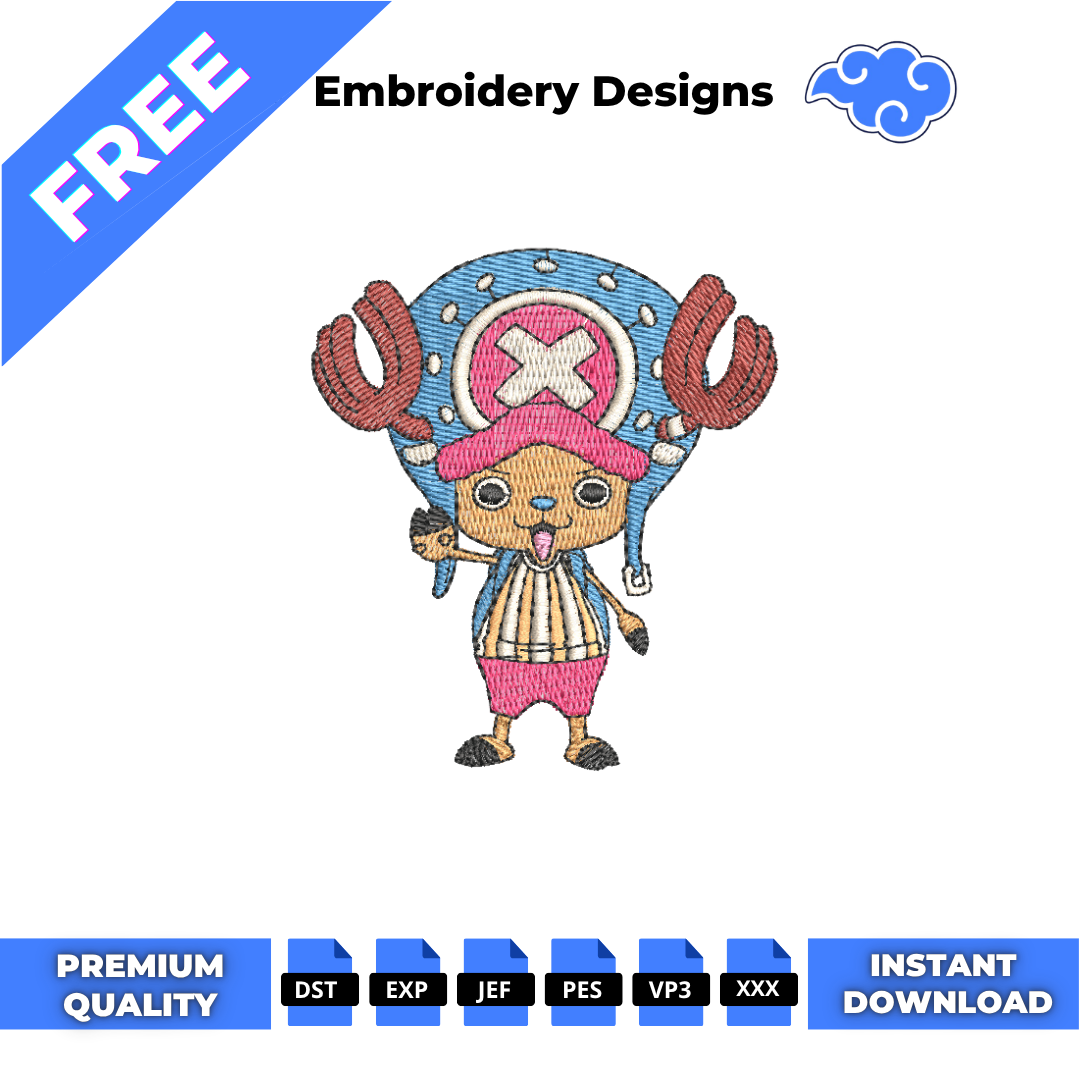 Free Chopper One Piece embroidery design