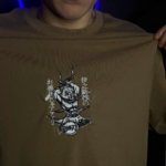 Inosuke and Katana Logo Embroidery Design stitched by a customer