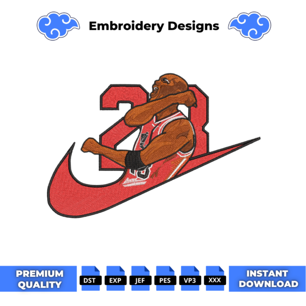 Michael Jordan Swoosh Embroidery Design