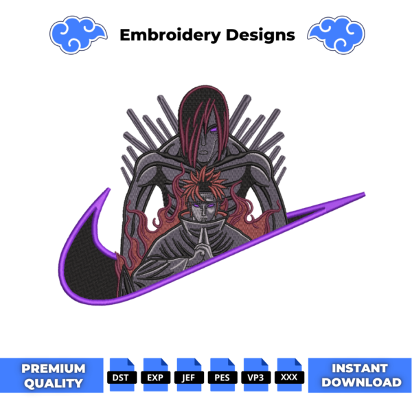 Pain Akatsuki Swoosh Embroidery Design