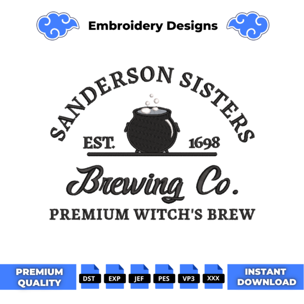 Sanderson Sisters Brewing Embroidery Design