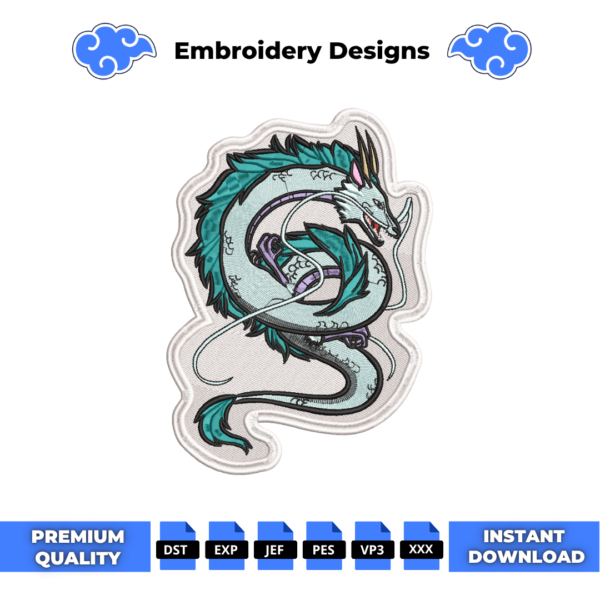 Spirited Away Haku Dragon Embroidery Design