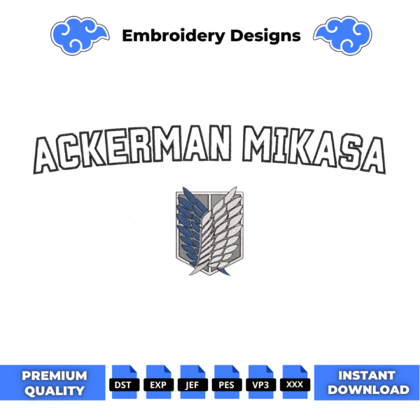 Ackerman Mikasa College Embroidery Design