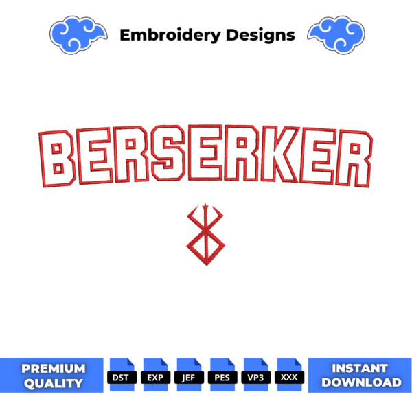 Berserker College Embroidery Design
