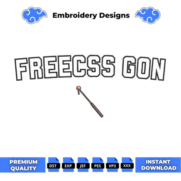 Freecss Gon College Embroidery Design