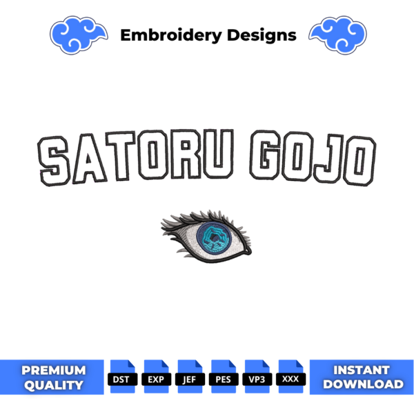 Satoru Gojo College Embroidery Design