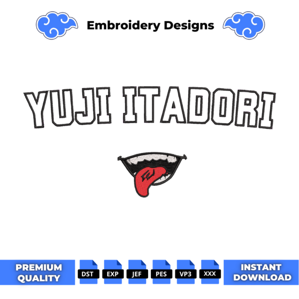 Yuji Itadori College Embroidery Design