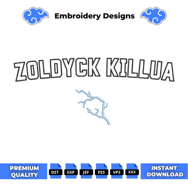 Zoldyck Killua College Embroidery Design