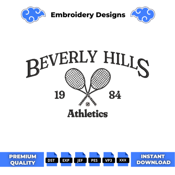 Beverly Hills College Embroidery Design