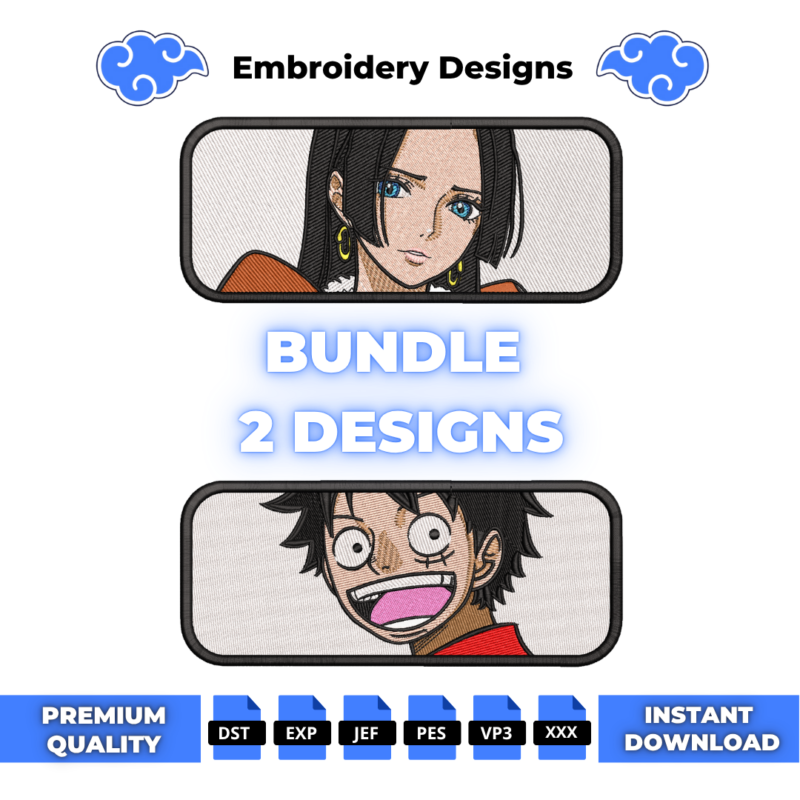 Bundle Boa Hancock and Luffy Embroidery Designs