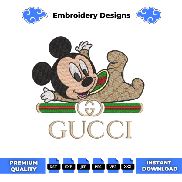 Gucci Baby Mickey Embroidery Design