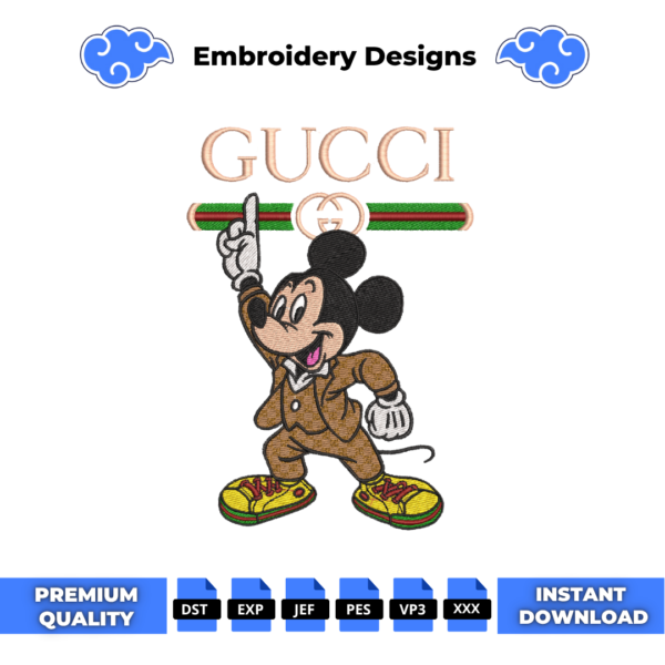 Mickey Gucci Embroidery Design