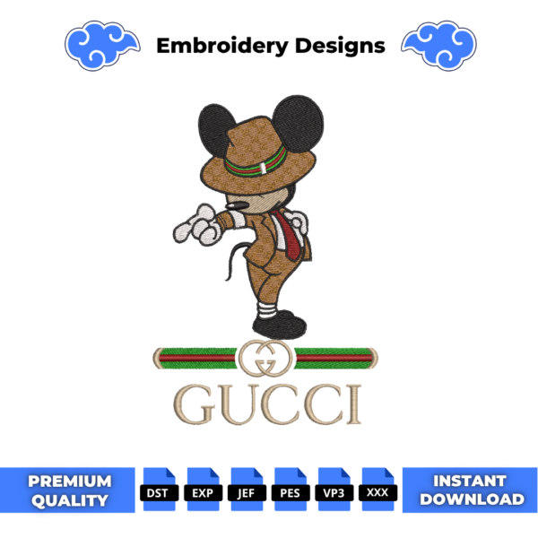 Mickey Michael Jackson Gucci Embroidery Design