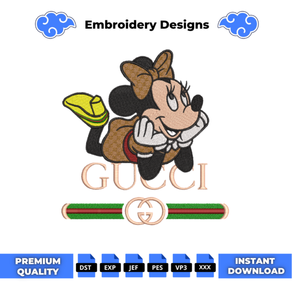 Minnie Mouse Gucci Embroidery Design